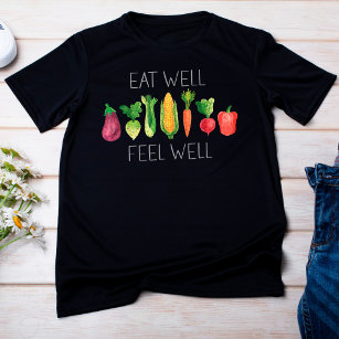 Voel je goed Waterverf organische groenten T-shirt