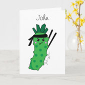 Voel je mijn pijn in Kawaii Wasabi personage Kaart (Gele Bloem)