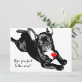 Voel je nog beter op de Franse Bulldog flatcard Feestdagenkaart (Staand voorkant)