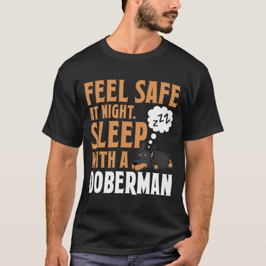 Voel je 's nachts veilig met een doberman-hond t-shirt (Voorkant)