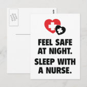 Voel je 's nachts veilig. Slaap met een verpleegst Briefkaart (Voorkant / Achterkant)