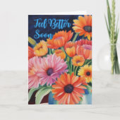 Voel je snel beter Blooms Rise Up Waterverf Kaart (Voorkant)