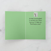 Voel je snel beter Cheer Joy Get Well Hummingbird Kaart (Binnen)