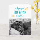 Voel je snel beter en wens je het beste | Blauw wo Kaart (Gele Bloem)
