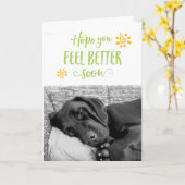 Voel je snel beter en wens je het beste | Groen wo Kaart (Gele Bloem)