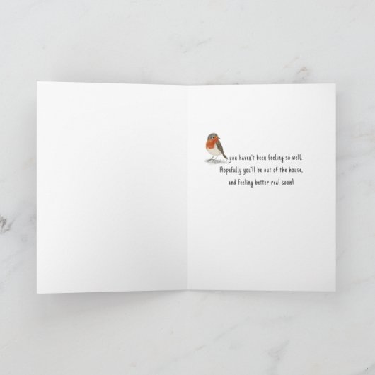 Voel je snel beter kleine vogel en vogelhuisje  kaart (Binnen)