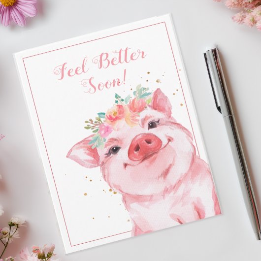 Voel je snel beter Knuffel Varken Kaart