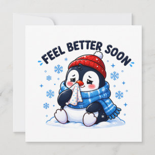 Voel je snel beter Pinguïn Get Well Soon Groet  Kaart