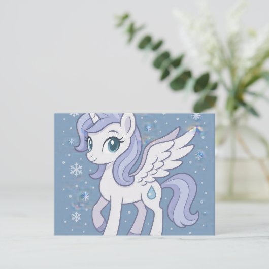 Voel je snel beter - Schattigee vliegende Pony wor Briefkaart (Staand voorkant)