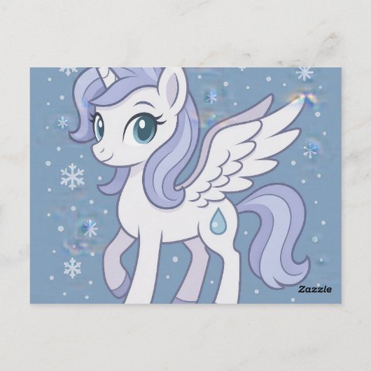 Voel je snel beter - Schattigee vliegende Pony wor Briefkaart (Achterkant)