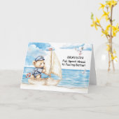 Voel je snel beter Teddybeer met zeilpersonaliseer Kaart (Gele Bloem)