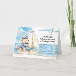Voel je snel beter Teddybeer Personaliseer Zeilen Kaart