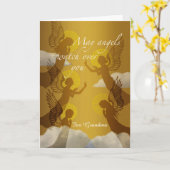 Voel je snel beter voor oma met engelen die bidden kaart (Gele Bloem)