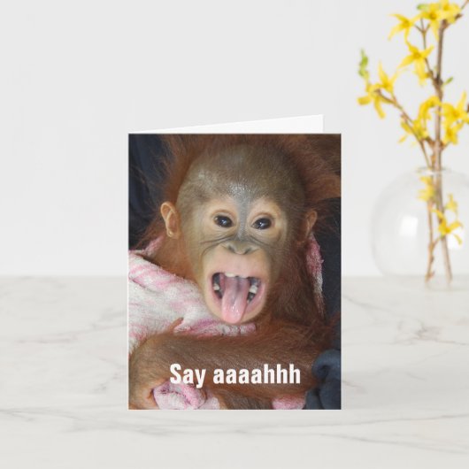 Voel je snel beter, zeg Aaahh Kaart (Gele Bloem)