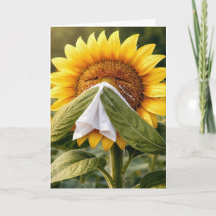 Voel je snel beter Zonnebloem Niezen in een zakdoe Kaart