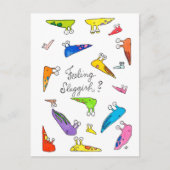 Voel je traag? Kom snel goed, briefkaart. Feestdagenkaart (Voorkant)