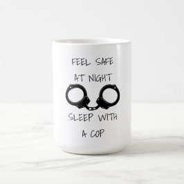 Voel je veilig 's nachts politie humor koffiemok