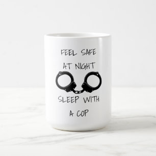 Voel je veilig 's nachts politie humor koffiemok