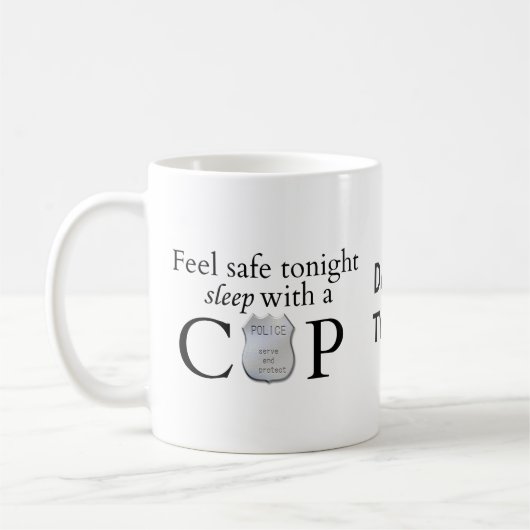 Voel je veilig vanavond! koffiemok (Links)