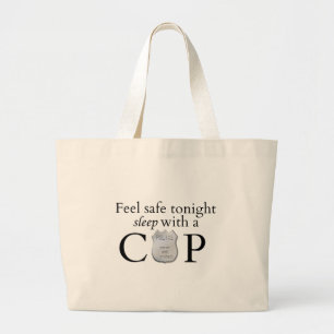 Voel je veilig vannacht! grote tote bag