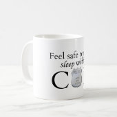 Voel je veilig vannacht! koffiemok (Voorkant links)