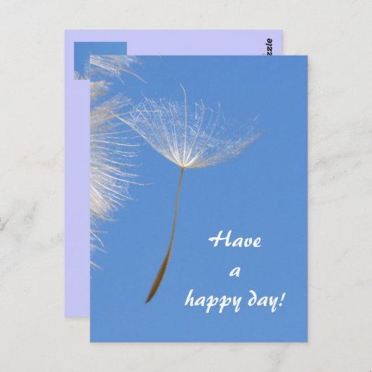 Voel je vrij - Flying Dandelion seed Briefkaart (Voorkant / Achterkant)