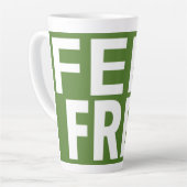 Voel je vrij Print Novelty; Groene achtergrond Latte Mok (Linkerhoek)