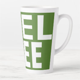 Voel je vrij Print Novelty; Groene achtergrond Latte Mok