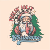 Voel je vrolijk Kerstman . Sticker (Voorkant)