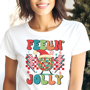 Voel je vrolijk retro kerststemming Tri-Blend shirt