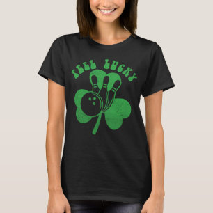 Voel Lucky Shamrock Bowling Ball Skittles Green T-shirt