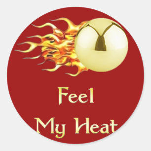 Voel me mijn hitte-flaming-bal ronde sticker