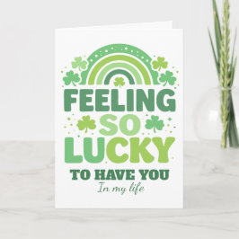 Voel me zo gelukkig Retro St. Patrick's Day Regenb Feestdagen Kaart