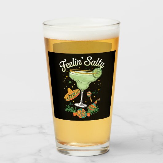 Voel me Zout Margarita Grappig Cinco De Mayo Glas (Voorkant gevuld)