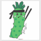 Voel mijn pijn Kawaii wasabi grappig eten citaat Sticker (Vel)