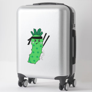 Voel mijn pijn Kawaii wasabi grappig eten citaat Sticker
