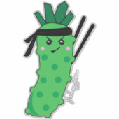 Voel mijn pijn Kawaii wasabi grappig eten citaat Sticker (Voorkant)
