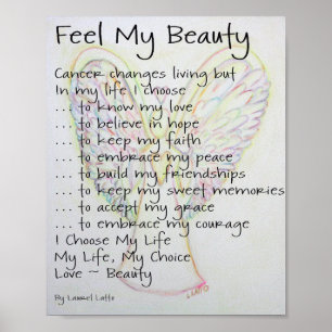 Voel mijn Poster met Beauty Cancer Poem Afdrukken