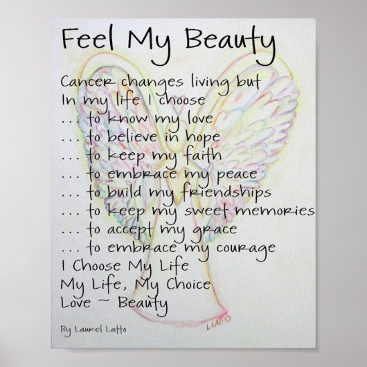 Voel mijn Poster met Beauty Cancer Poem Afdrukken (Voorkant)