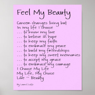 Voel mijn Poster voor mooie kankergedicht