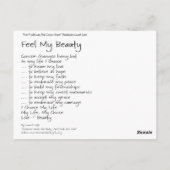 Voel mijn schoonheidsroze Briefkaart van de kanker (Achterkant)