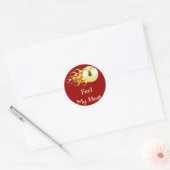 Voel mijn warmte vlammende flipperkast ronde sticker (Envelop)