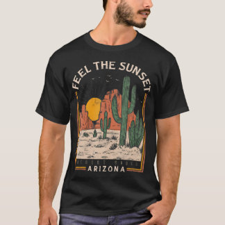 Voel Zonsondergang Woestijnvibes Arizona Mountain T-shirt