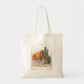 Voel Zonsondergang Woestijnvibes Arizona Mountain Tote Bag