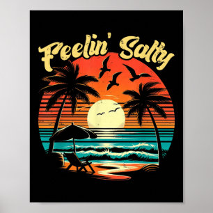 Voel Zout Strand Zomer Vakantie Vintage 70s Ret Poster