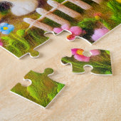 Voelde hond en kat in Golden Sunset Garden Legpuzzel (Zijkant)