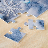 Voelde Hond in Sneeuwrijke Winter Scene Legpuzzel (Zijkant)