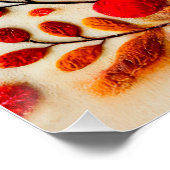 Voelde hond met herfstbladeren en een vogel perfect poster (Hoek)