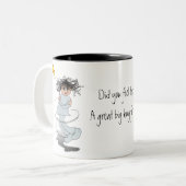 Voelde je dat? Een grote knuffel.. Tweekleurige Koffiemok (Voorkant links)