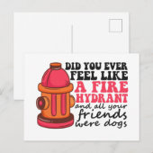 Voelde je je ooit als brandkraan Brandweerlieden C Feestdagenkaart (Voorkant / Achterkant)